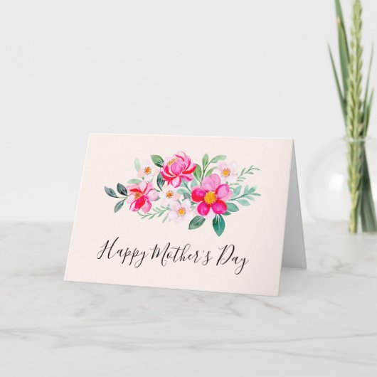 roze bloemkool Moederdag Kaart (Voorkant)