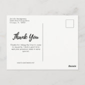 Roze bloemkool op Peach Party Bedankt Briefkaart (Achterkant)