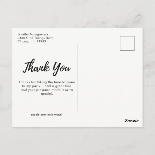 Roze bloemkool op Peach Party Bedankt Briefkaart (Achterkant)