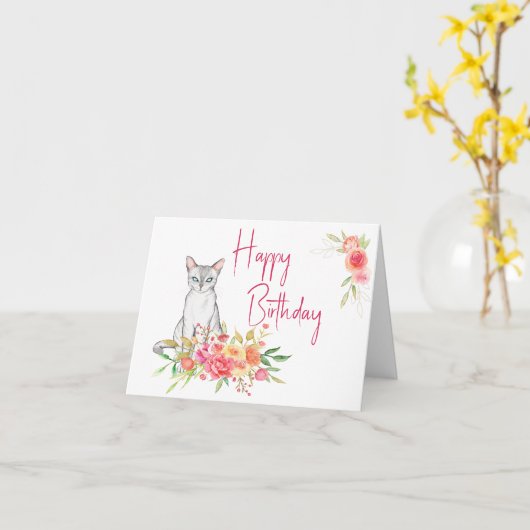 Roze bloemkool op zaterdag Kaart uit de kat (Gele Bloem)