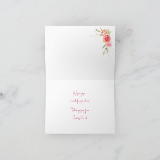 Roze bloemkool op zaterdag Kaart uit de kat (Binnen)