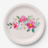  roze bloemkool papieren bordje (Voorkant)