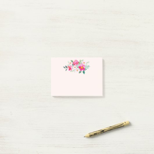 roze bloemkool post-it® notes (Op bureau)