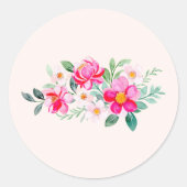  roze bloemkool ronde sticker (Voorkant)