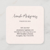  roze bloemkool vierkante visitekaartje (Achterkant)