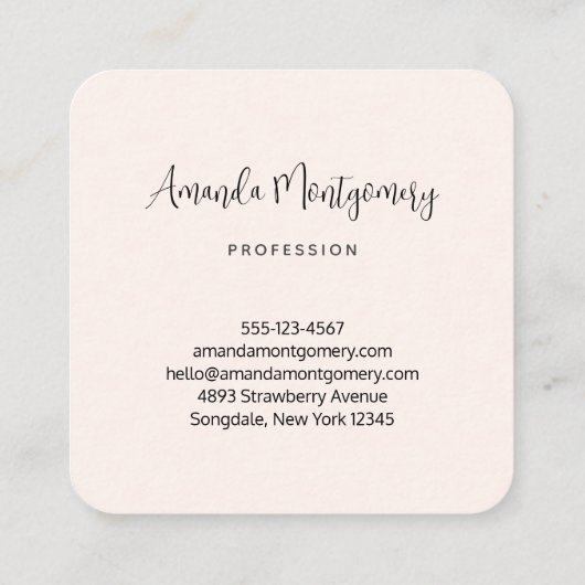  roze bloemkool vierkante visitekaartje (Achterkant)