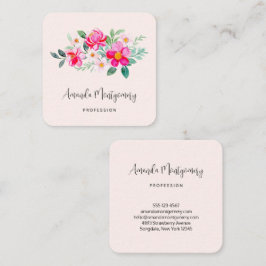  roze bloemkool vierkante visitekaartje