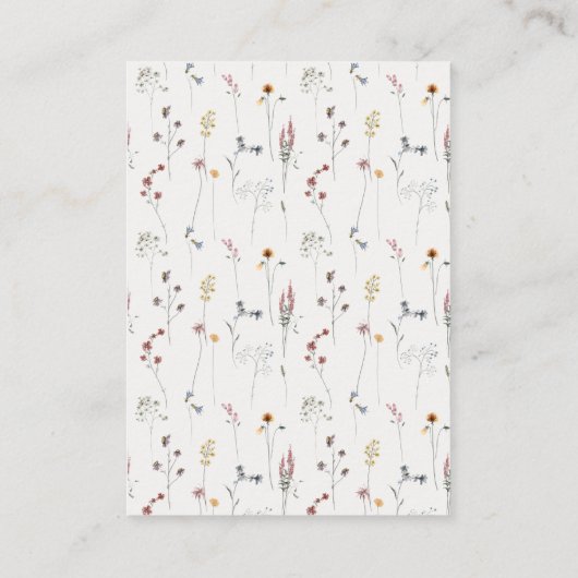 Roze bloemkool voor Baby shower Informatiekaartje (Achterkant)