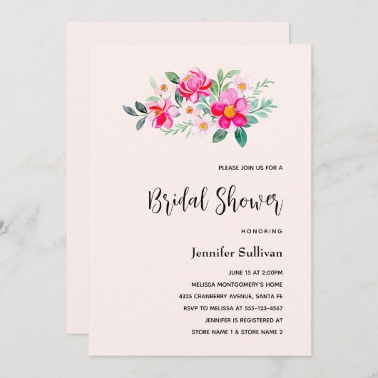  roze bloemkool Vrijgezellenfeest Kaart (Voorkant / Achterkant)