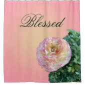 Roze bloemkoraal douchegordijn (Voorkant)