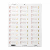 Roze bloemkruis Doop Christening Adres Etiket (Full Sheet)