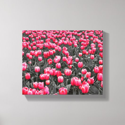 Roze bloemkunst canvas afdruk (Voorkant)