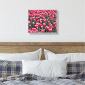 Roze bloemkunst canvas afdruk (Insitu (Slaapkamer))
