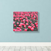 Roze bloemkunst canvas afdruk (Insitu (Houten vloer))