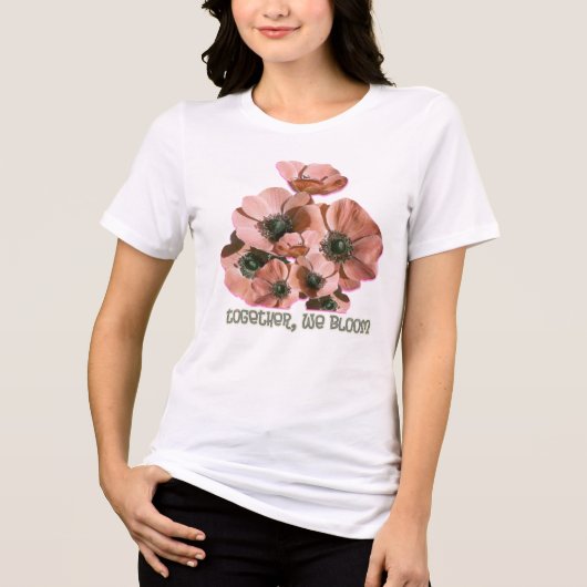 roze bloemkunst Tri-Blend shirt (Voorkant)