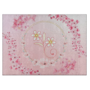 Roze Bloemkunst, Verse Spring Bloom Design Snijplank