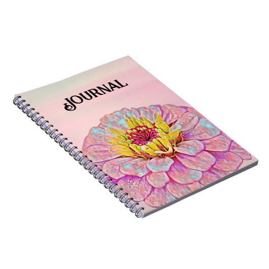 Roze bloemkunstjournaal notitieboek (Rechterzijde)