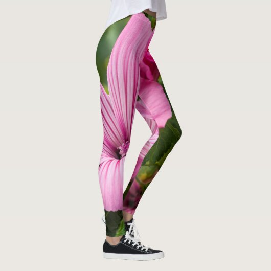 Roze bloemleggings met ochtenddauw leggings (Rechts)