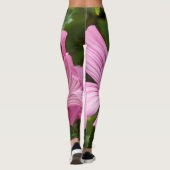Roze bloemleggings met ochtenddauw leggings (Achterkant)