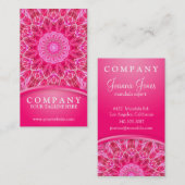 Roze bloemliefdesmandala visitekaartje (Voorkant / Achterkant)