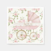 Roze Bloemlint Baby shower Servet (Voorkant)