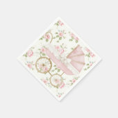 Roze Bloemlint Baby shower Servet (Hoek)