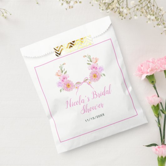 Roze Bloemlint Vrijgezellenfeest Bedankzakje (Gezegeld)