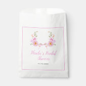 Roze Bloemlint Vrijgezellenfeest Bedankzakje (Voorkant)