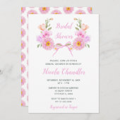 Roze Bloemlint Vrijgezellenfeest Kaart (Voorkant / Achterkant)