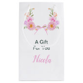 Roze Bloemlint Vrijgezellenfeest Klein Cadeauzakje (Achterkant)
