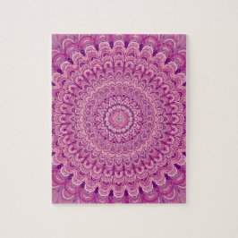 Roze bloemmandala legpuzzel
