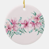 Roze bloemmeisje baptisme gepersonaliseerd God zeg Keramisch Ornament (Achterkant)