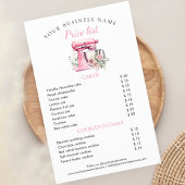 Roze Bloemmenger Bakkerij Prijslijst Flyer