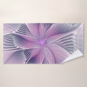  roze bloemmoderne Abstracte fractal kunst Badhanddoek (Badhanddoek)