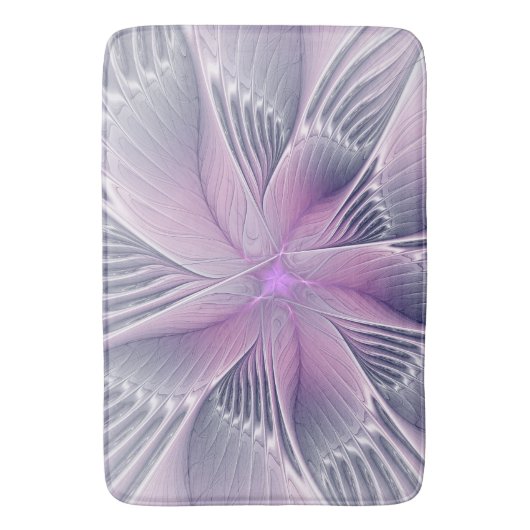  roze bloemmoderne Abstracte fractal kunst Badmat (Voorkant Verticaal)