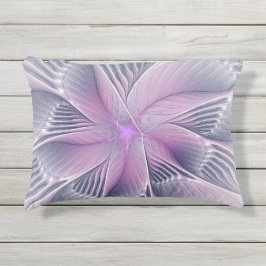  roze bloemmoderne Abstracte fractal kunst Buitenkussen