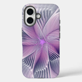  roze bloemmoderne Abstracte fractal kunst iPhone 16 Hoesje