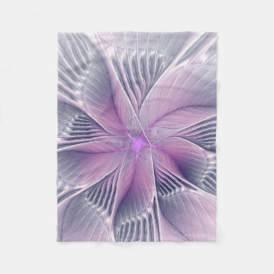 roze bloemmoderne Abstracte fractal kunst Fleece Deken