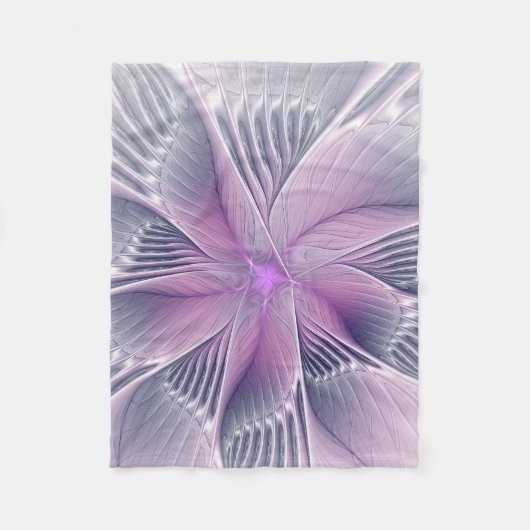 roze bloemmoderne Abstracte fractal kunst Fleece Deken (Voorkant)