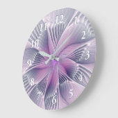 roze bloemmoderne Abstracte fractal kunst Grote Klok (Hoek)