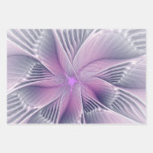  roze bloemmoderne Abstracte fractal kunst Inpakpapier Vel (Voorkant 2)