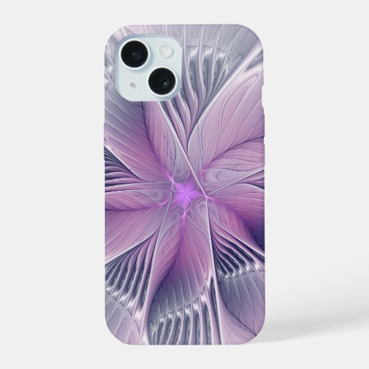 roze bloemmoderne Abstracte fractal kunst iPhone 15 Case (Achterkant)
