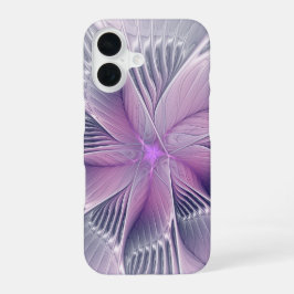  roze bloemmoderne Abstracte fractal kunst iPhone 16 Hoesje