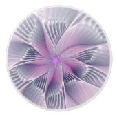  roze bloemmoderne Abstracte fractal kunst Keramische Knop (Voorkant)