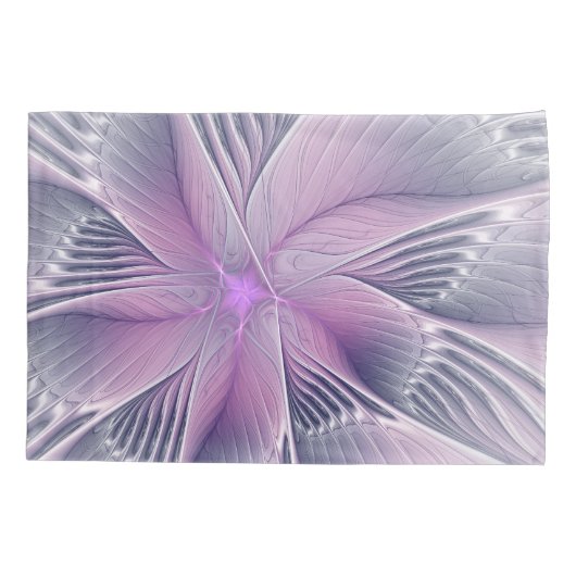 roze bloemmoderne Abstracte fractal kunst Kussensloop (Achterkant)