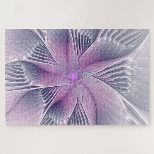 roze bloemmoderne Abstracte fractal kunst Legpuzzel (Horizontaal)