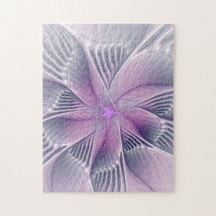  roze bloemmoderne Abstracte fractal kunst Legpuzzel