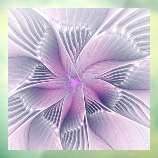 roze bloemmoderne Abstracte fractal kunst Raamsticker (Vel 3)