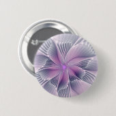  roze bloemmoderne Abstracte fractal kunst Ronde Button 5,7 Cm (Voorkant /achterkant)