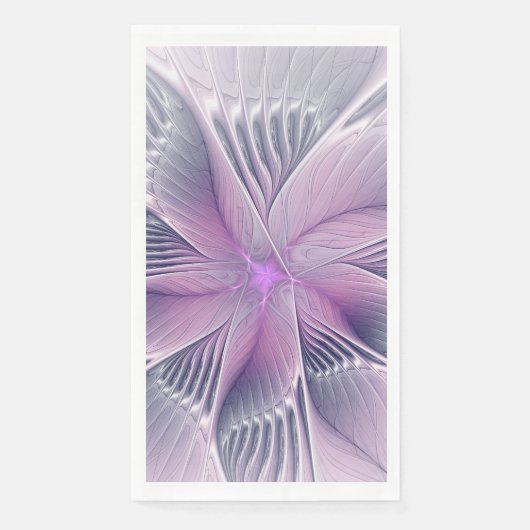  roze bloemmoderne Abstracte fractal kunst Servet (Voorkant)
